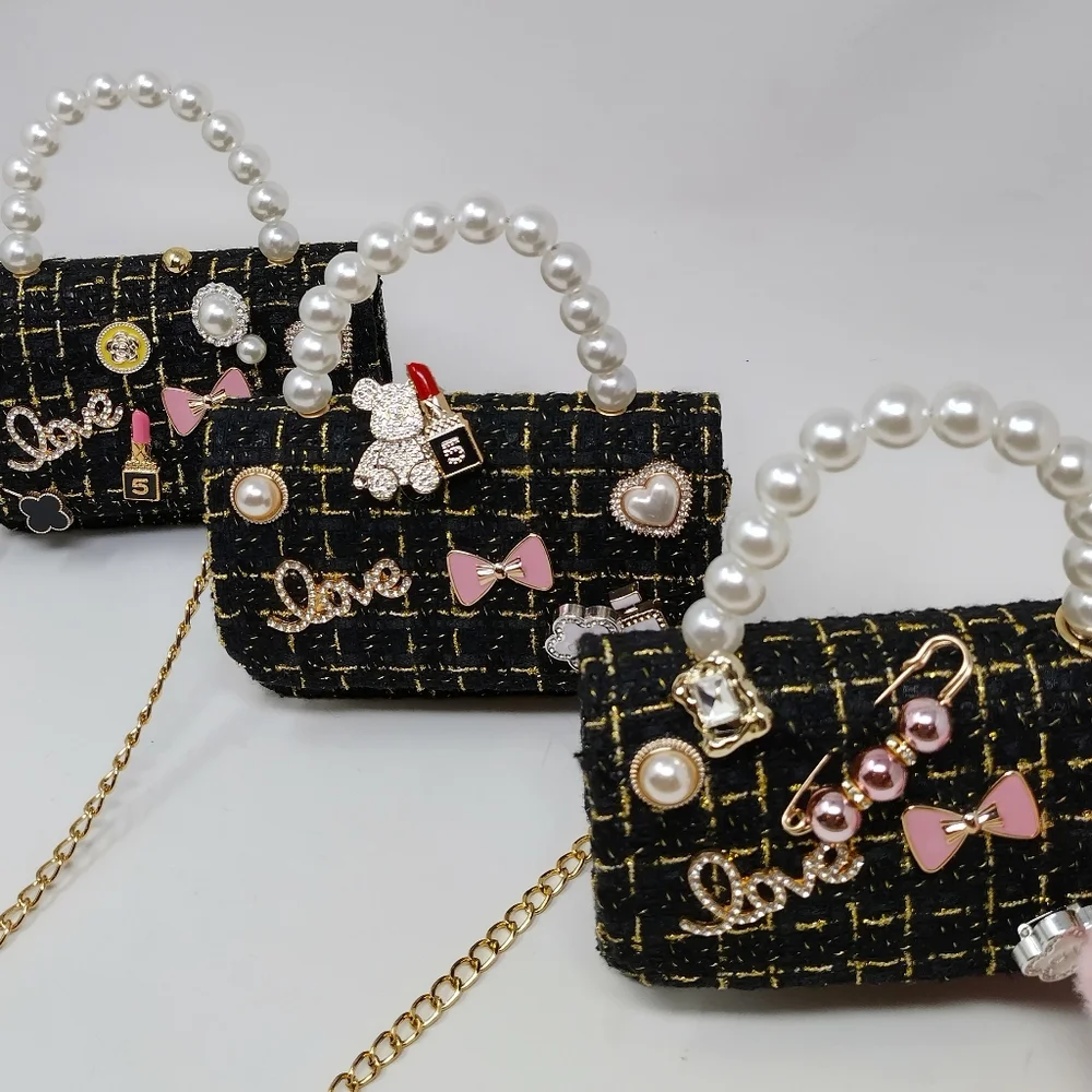 Mini Me Tweed Luxury Embellished Crossbody Purse